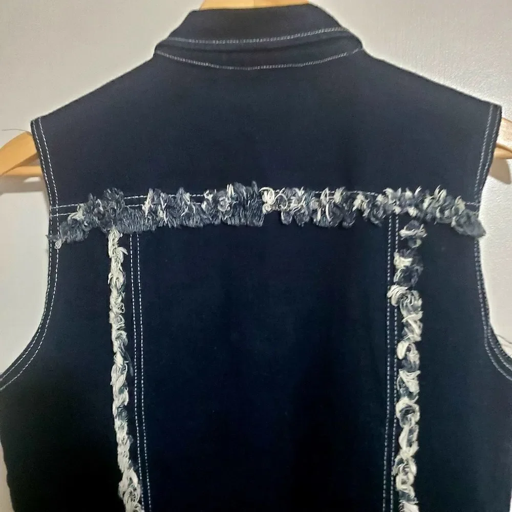 Dating U.S.A. Denim Western Vest Size Large